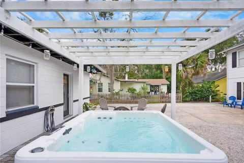Hot tub on back patio