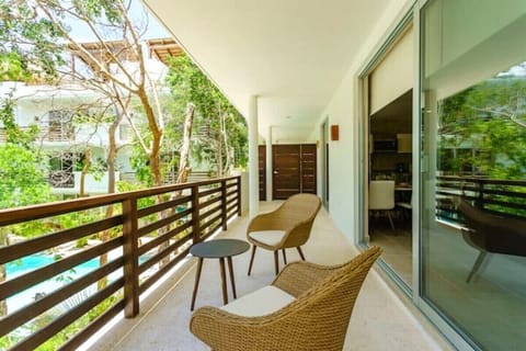 Your private terrace overlooking the pool.