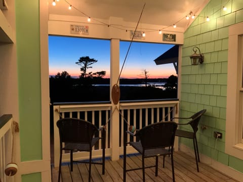 Sunset from the spacious deck. Beautiful views!
