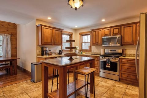Fully equipped kitchen with service for 16 guests along with pots and pans, 12 cup coffee brewer, basic cooking necessities, china for large gathering and more. 