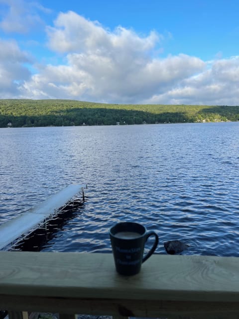 Chateaugay Lake awaits!  A view from the lower deck. 
