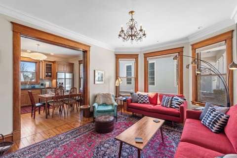 Kitchen opens seamlessly into the living room for easy flow & gathering.