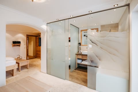 Superior Apartment, 2 Bedrooms, Sauna, Mountain View" | Living area | 30-inch flat-screen TV with cable channels, TV