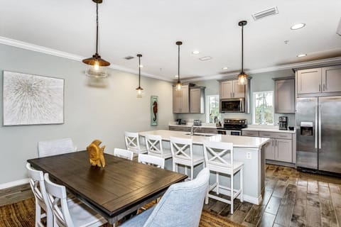 Grab a seat at the dining room table or pull up a chair at the counter