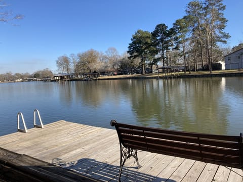 The dock offers a view of the sunrise in the morning and sunset in the evening.