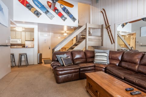 Living Room / Queen Sleeper Sofa / Wood Burning Fireplace / Flat Screen TV
