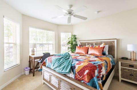First bedroom is bright, airy and inviting. 