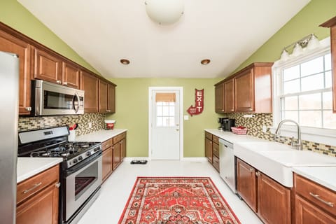 Well stocked kitchen with everything needed to cook meals
