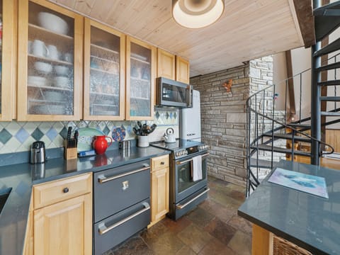 Top of the line GE Cafe appliances and SMEG fridge for the chef in your group