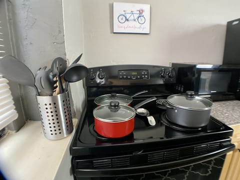 kitchen with the pots/pans/bakeware you need