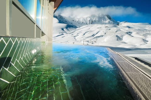 Indoor pool, outdoor pool, sun loungers