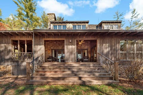 Lakeside Retreat is nestled in a lush forest with its own private dock on Lake James!