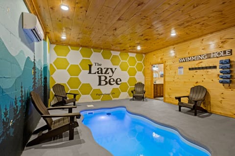 Bring the family and make a splash in this spacious cabin with a private indoor pool.
