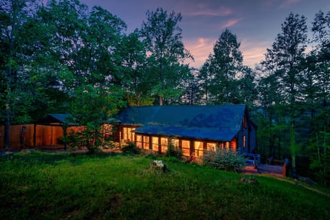 True log cabin with tons of natural light