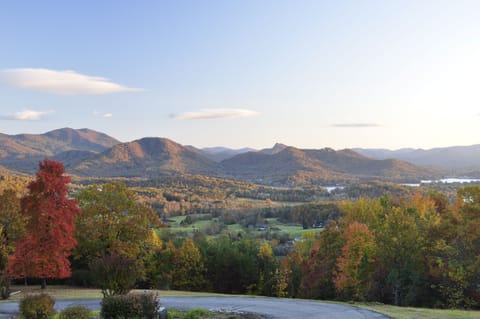 From the front porch over looking Mountain Harbour Golf Course with Lake Chatuge