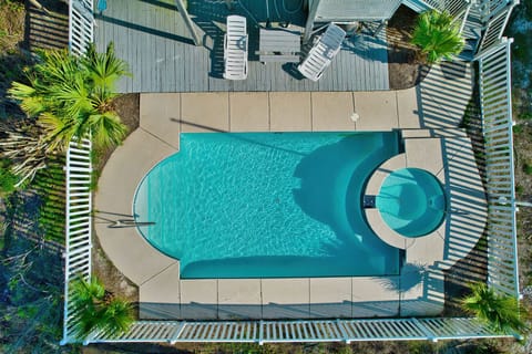 It's swim season year-round at Sandy Feet. Pool heating available for a fee.