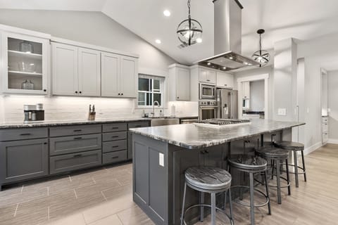 This is the perfect place to cook a meal while continuing the fun and conversation with your loved ones!