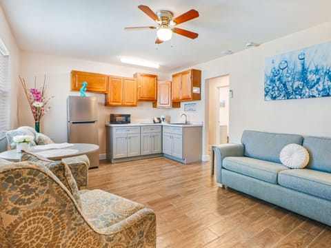 Standard Apartment, 1 Queen Bed with Sofa bed | Shared kitchen facilities | Full-size fridge, microwave, stovetop, toaster