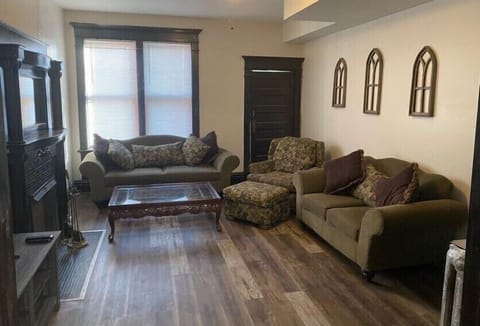 Living room with large flat screen tv