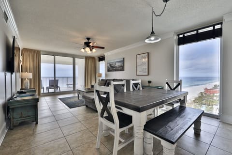 Dining table with breathtaking views.