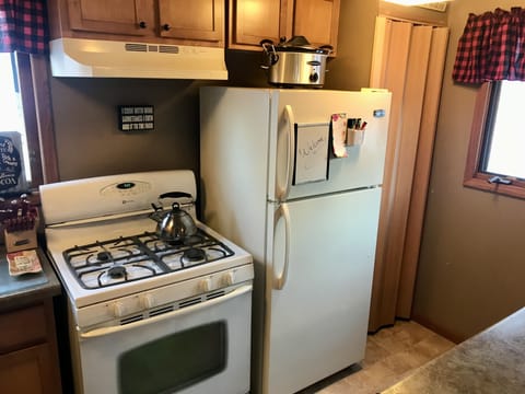 One of the few gas ranges near the resort.