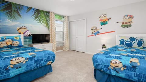 Adorable Minion-themed bedroom, creating a playful and whimsical space for fans of the beloved characters