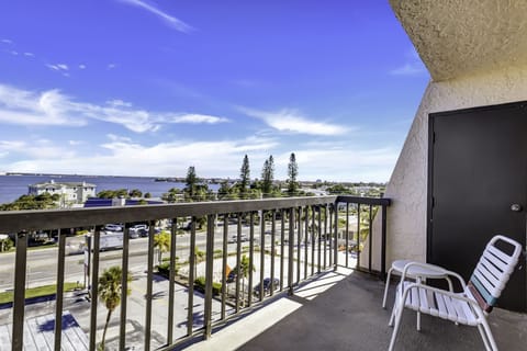 View from the Large 5th Floor Balcony Patio, UNIT # 507, of Boca Ciega Bay, looking across approx. 3 miles. Looking South.