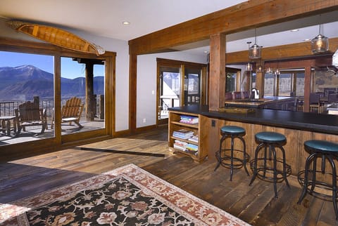 French doors open to south facing deck