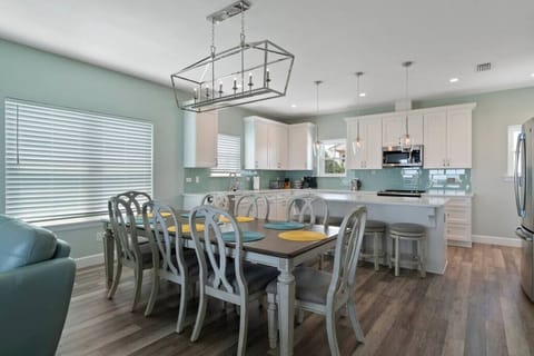 More formal dinner space but still has that casual beach feel