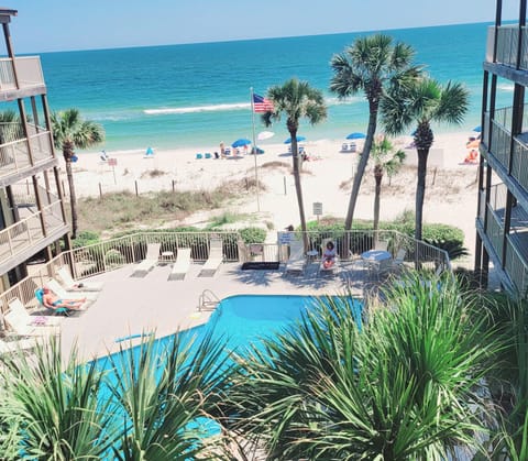 Instant gratification!  Pool dips and beach swims are just moments apart.  This location is absolutely phenomenal!