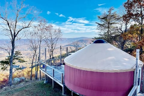 Glamping in The Maple Leaf Yurt. 