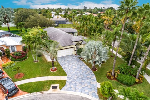 Aerial shot of the house