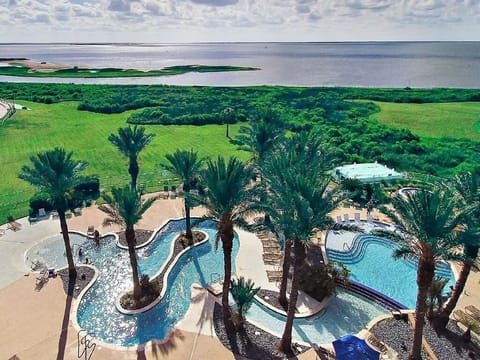 Heated lazy river with breathtaking views.