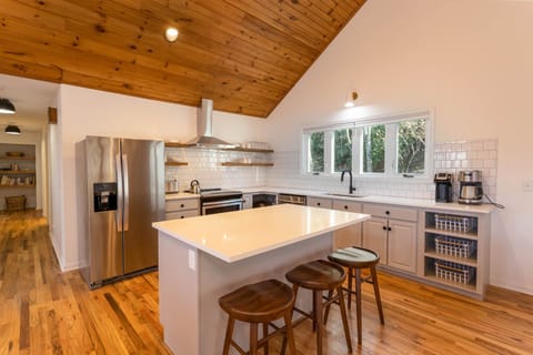 Kitchen with Bar Top Seating for Three