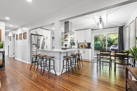Open concept living room and kitchen. 