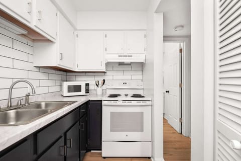 Kitchen stocked with everything you need to stay in and cook a complete meal!