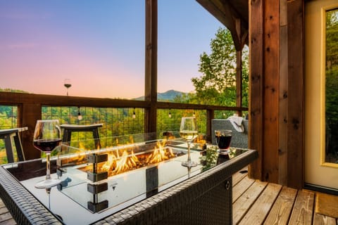 Enjoy a fire outside to keep you warm on cool nights