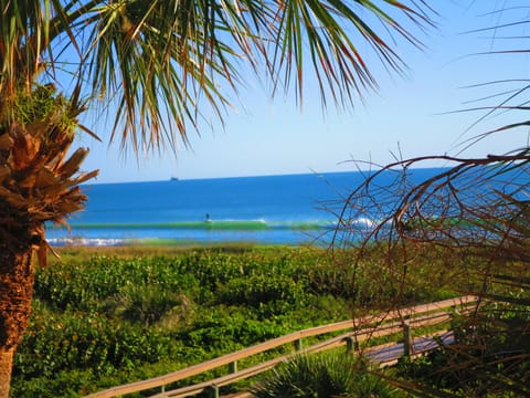 Easy walk from the condo to the beach, a few steps to the private beach access.