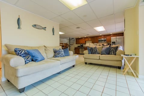 Lower level open living space. 