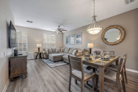Living room and dining area