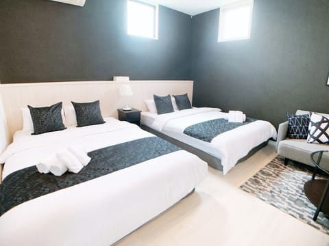 Double Room with 2 Double Beds, Non Smoking (201)(SofaBed is available on advance request) | Desk, iron/ironing board, WiFi (free), bed sheets