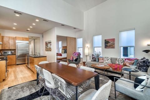 Dining area connects the kitchen and living room
