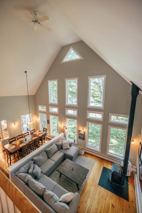 Living Space with High Ceilings View 1