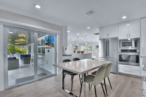 Kitchen is immaculately clean for your arrival, and has all utensils you may require.