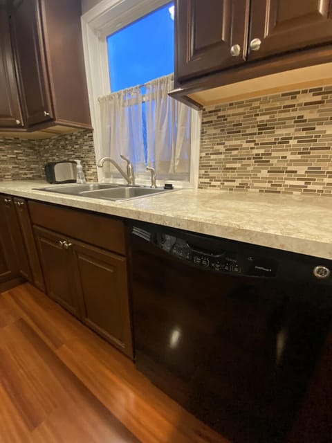 Dishwasher makes clean up easy.