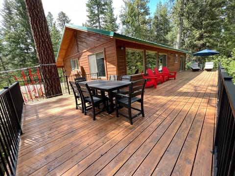 Summer: Huge deck for sitting in the sun, filtered lake views, close to town! 