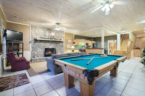 Lower level game room and kitchen