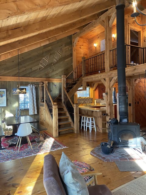 Living area with wood stove