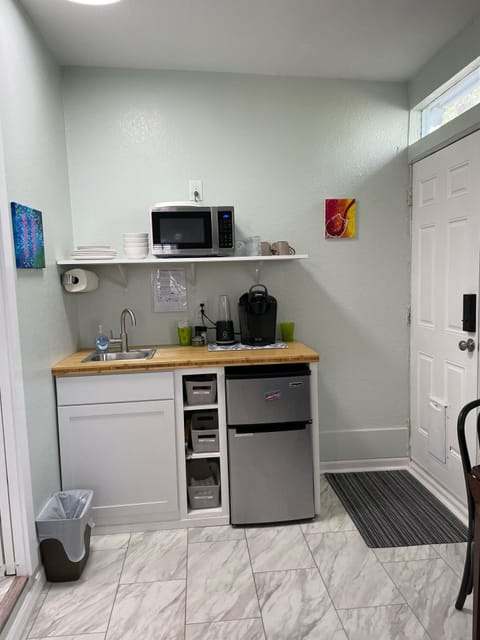 Microwave, mini fridge, Keurig included. Drip coffee maker/blender upon request.