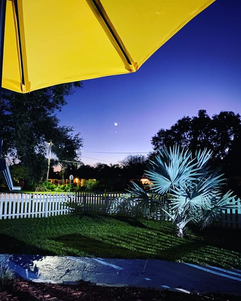 View of the night sky from the porch.